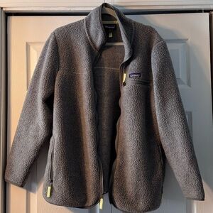 Patagonia Retro Pile Fleece Jacket - Gray with Light Yellow Accents